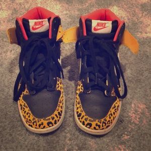 Pink/Leopard/Black Nike Sneakers US Size 6.5